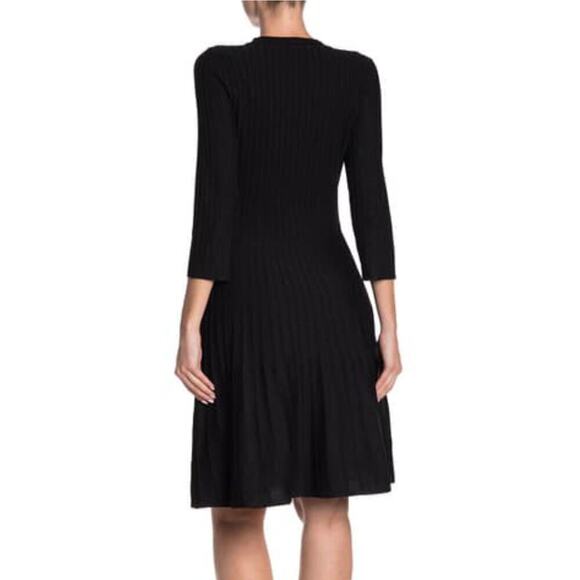 New Nanette Lepore Women's Pleated Skirt Fit & Flare Knit Midi Dress - Picture 3 of 7